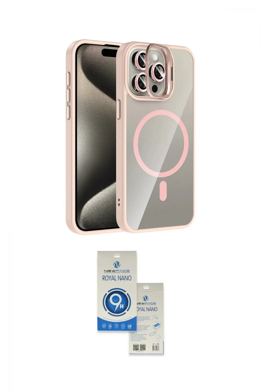 ieg™ iPhone 14 Pro Max Kılıf Yadigar Asil Koleksiyonu - Şeffaf Royal Nano Ekran Koruyucu