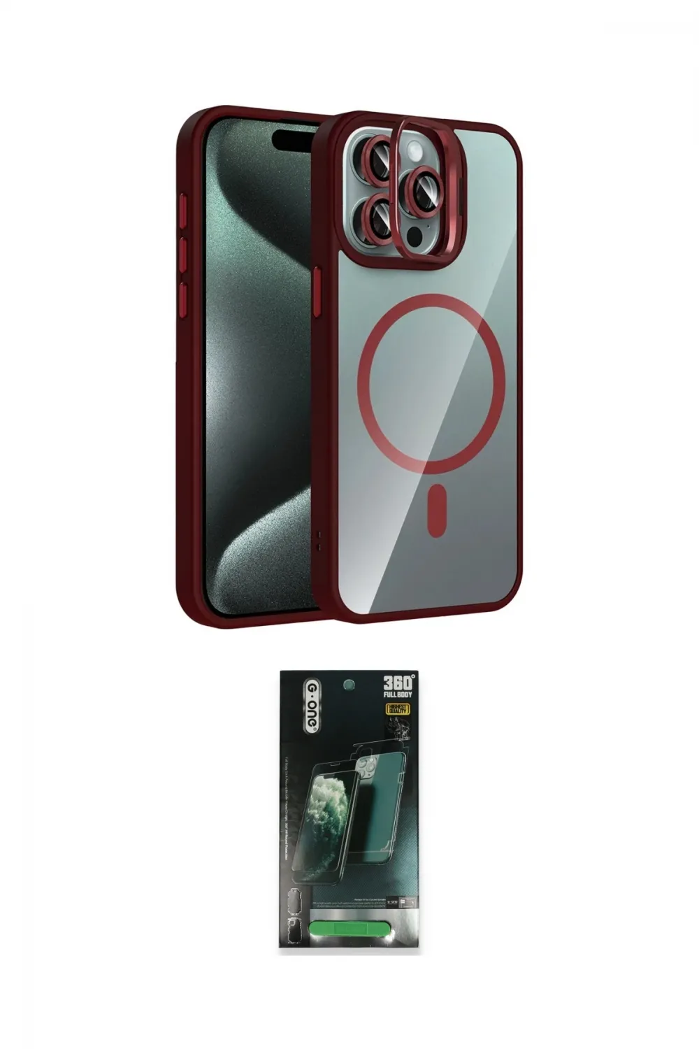 ieg™ iPhone 14 Pro Max Kılıf Yadigar Asil Koleksiyonu - Siyah 360 Mat Full Body Arka Koruyucu