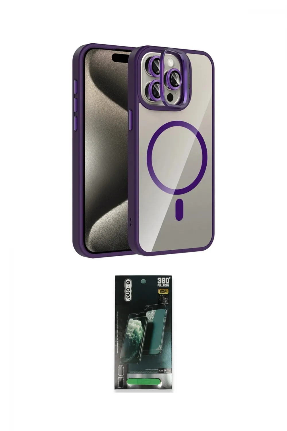 ieg™ iPhone 14 Pro Max Kılıf Yadigar Asil Koleksiyonu - Siyah 360 Mat Full Body Arka Koruyucu