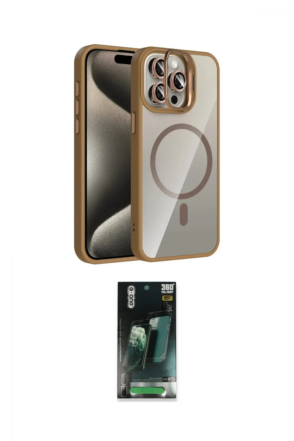 ieg™ iPhone 14 Pro Max Kılıf Yadigar Asil Koleksiyonu - Siyah 360 Mat Full Body Arka Koruyucu