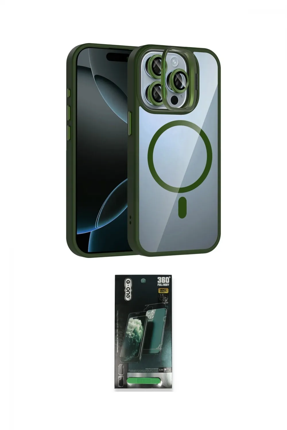 ieg™ iPhone 14 Pro Max Kılıf Yadigar Asil Koleksiyonu - Siyah 360 Mat Full Body Arka Koruyucu