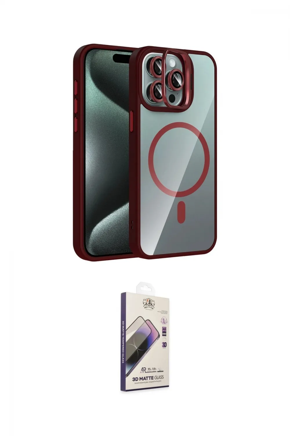 ieg™ iPhone 14 Pro Max Kılıf Yadigar Asil Koleksiyonu - Siyah Bilvis 3D Mat Cam Ekran Koruyucu