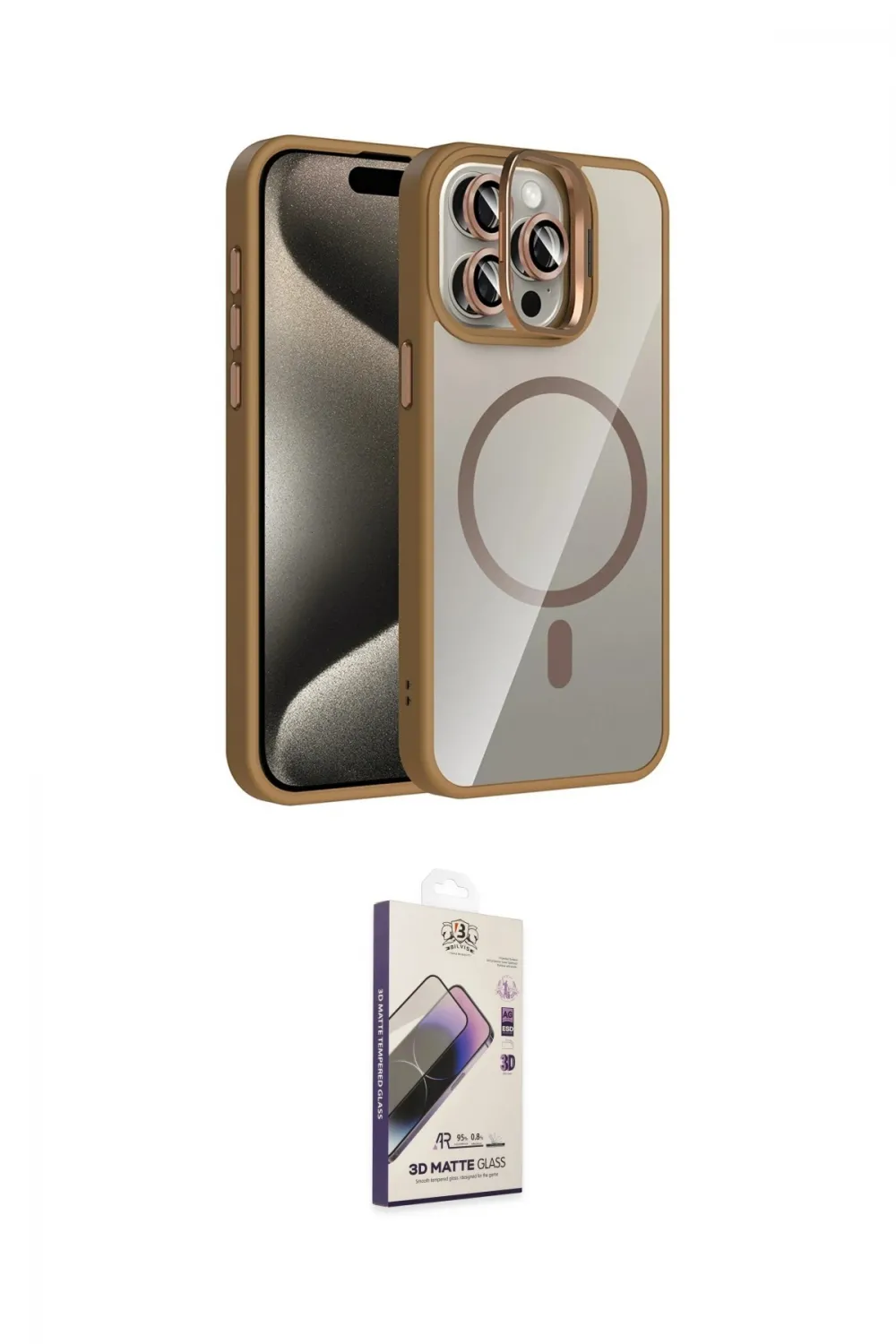 ieg™ iPhone 14 Pro Max Kılıf Yadigar Asil Koleksiyonu - Siyah Bilvis 3D Mat Cam Ekran Koruyucu