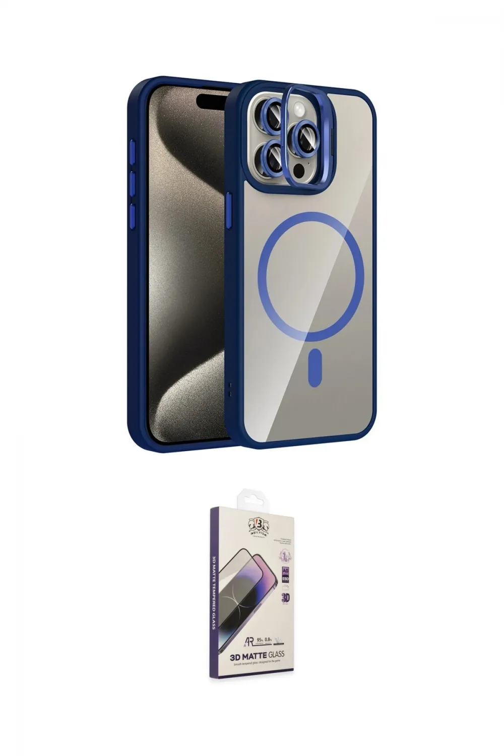 ieg™ iPhone 14 Pro Max Kılıf Yadigar Asil Koleksiyonu - Siyah Bilvis 3D Mat Cam Ekran Koruyucu