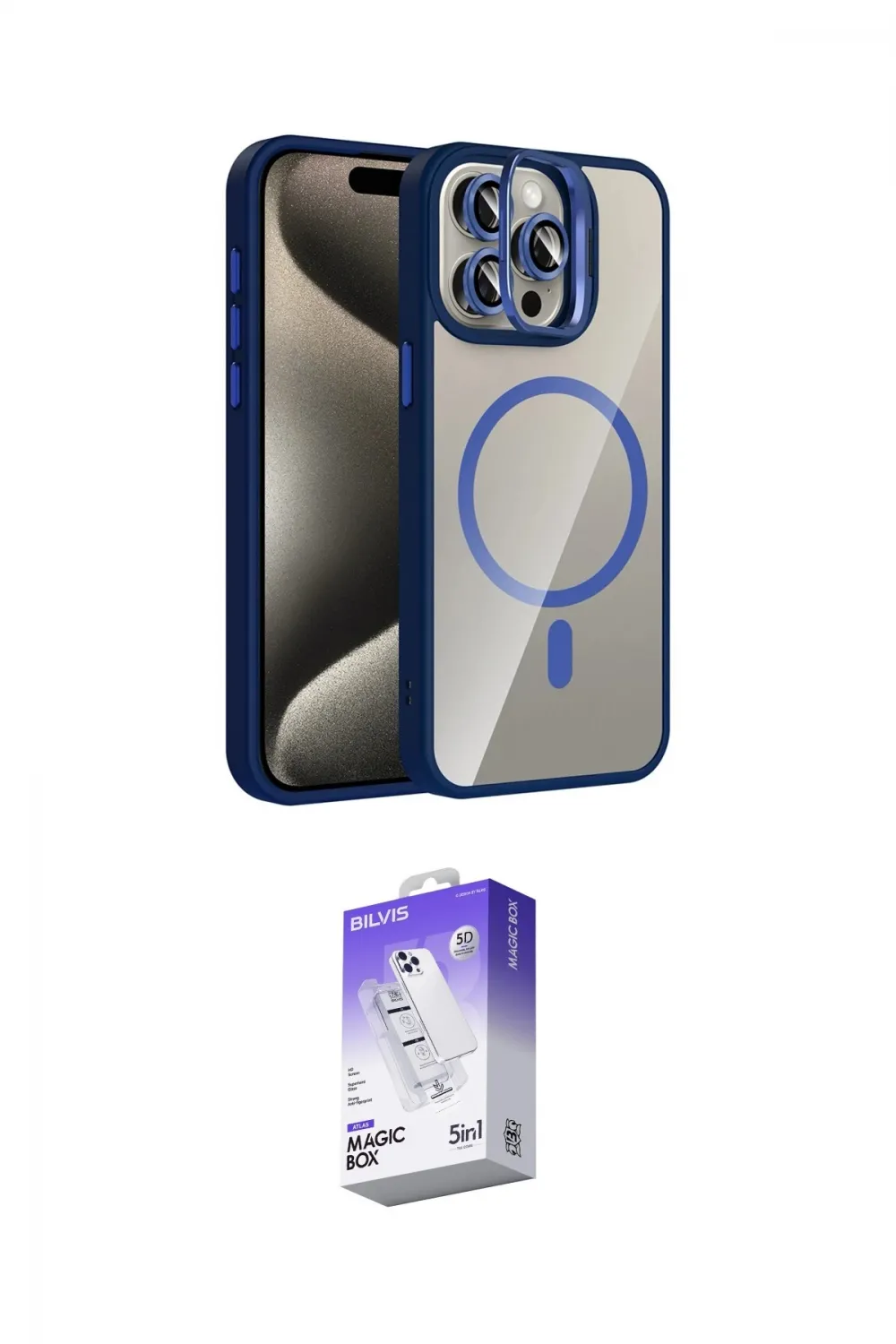 ieg™ iPhone 14 Pro Max Kılıf Yadigar Asil Koleksiyonu - Siyah Bilvis 5in1 3D Magic Cam Ekran Koruyucu
