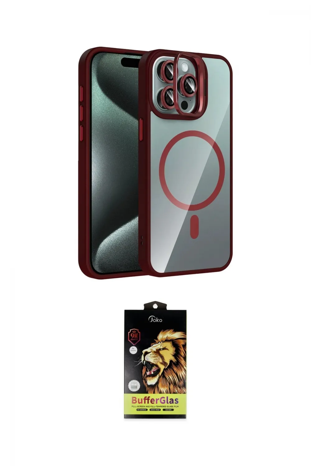 ieg™ iPhone 14 Pro Max Kılıf Yadigar Asil Koleksiyonu - Siyah Buffer Cam Ekran Koruyucu