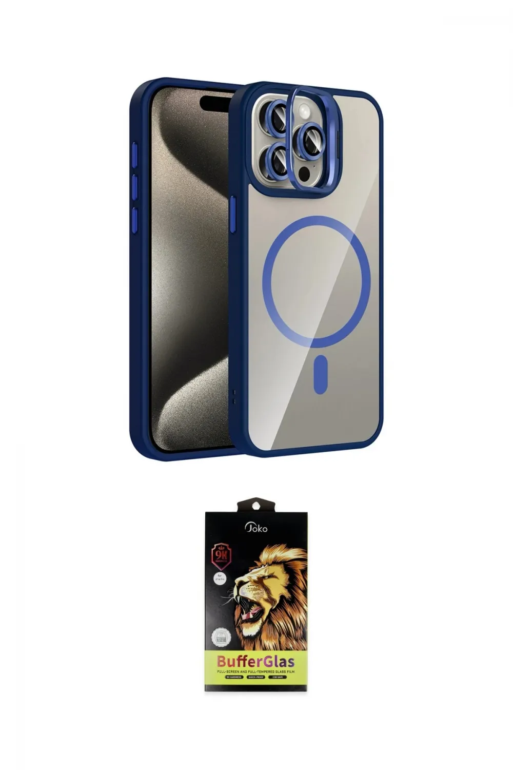 ieg™ iPhone 14 Pro Max Kılıf Yadigar Asil Koleksiyonu - Siyah Buffer Cam Ekran Koruyucu