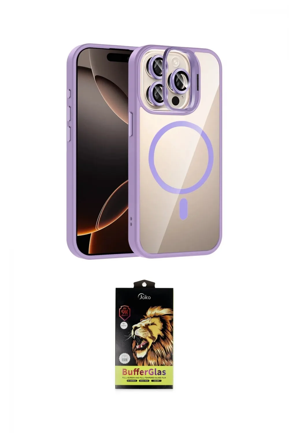 ieg™ iPhone 14 Pro Max Kılıf Yadigar Asil Koleksiyonu - Siyah Buffer Cam Ekran Koruyucu