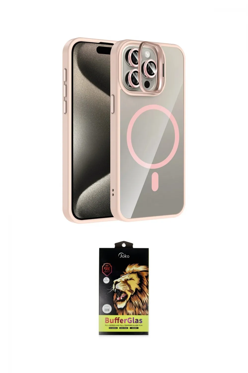 ieg™ iPhone 14 Pro Max Kılıf Yadigar Asil Koleksiyonu - Siyah Buffer Cam Ekran Koruyucu