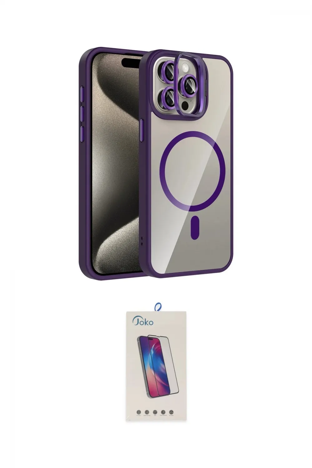 ieg™ iPhone 14 Pro Max Kılıf Yadigar Asil Koleksiyonu - Siyah Joko 5D Cam