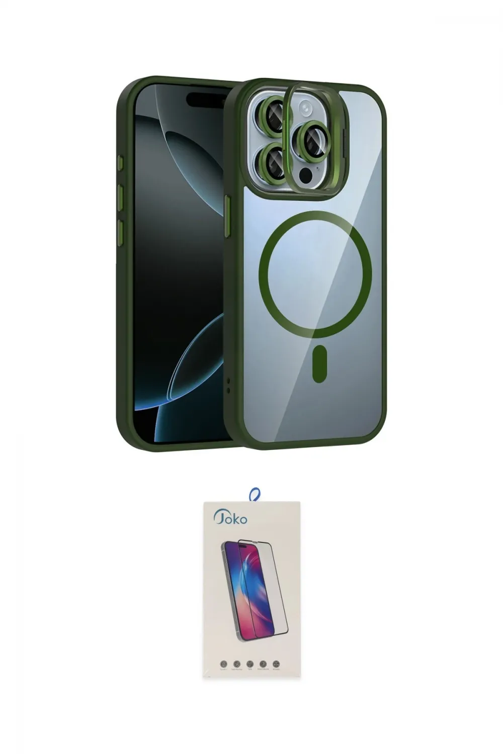 ieg™ iPhone 14 Pro Max Kılıf Yadigar Asil Koleksiyonu - Siyah Joko 5D Cam