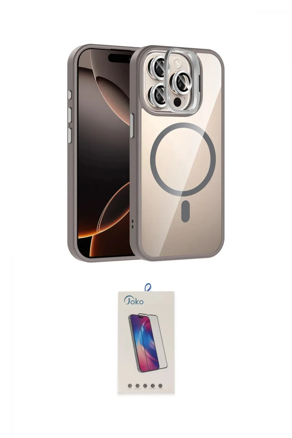 ieg™ iPhone 14 Pro Max Kılıf Yadigar Asil Koleksiyonu - Siyah Joko 5D Cam
