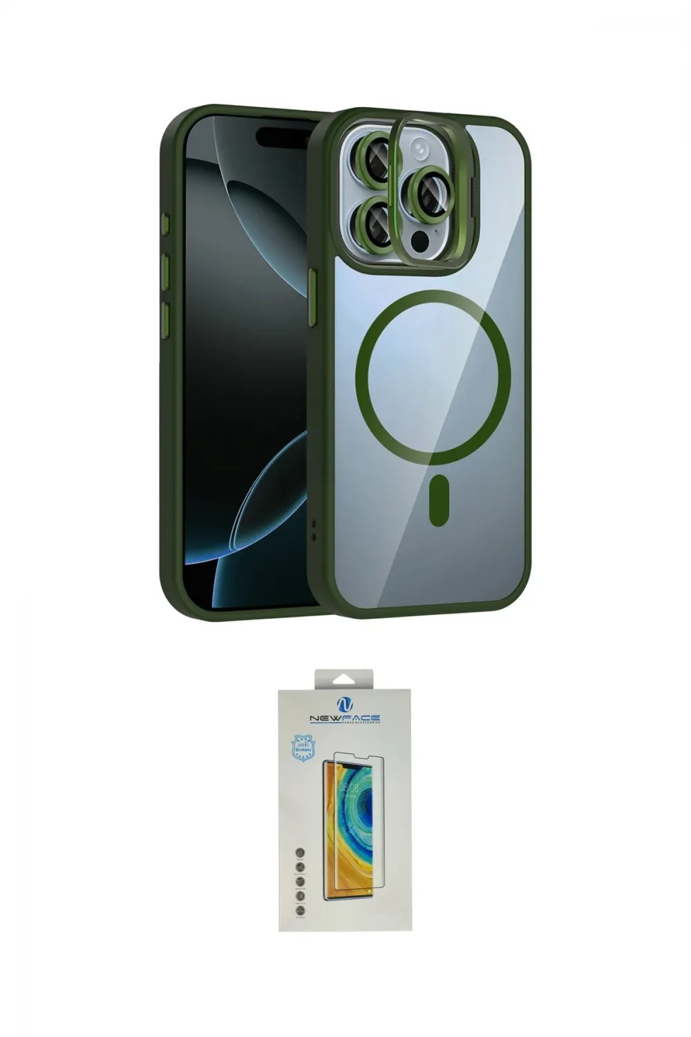 ieg™ iPhone 14 Pro Max Kılıf Yadigar Asil Koleksiyonu - Siyah Polymer Nano Ekran Koruyucu