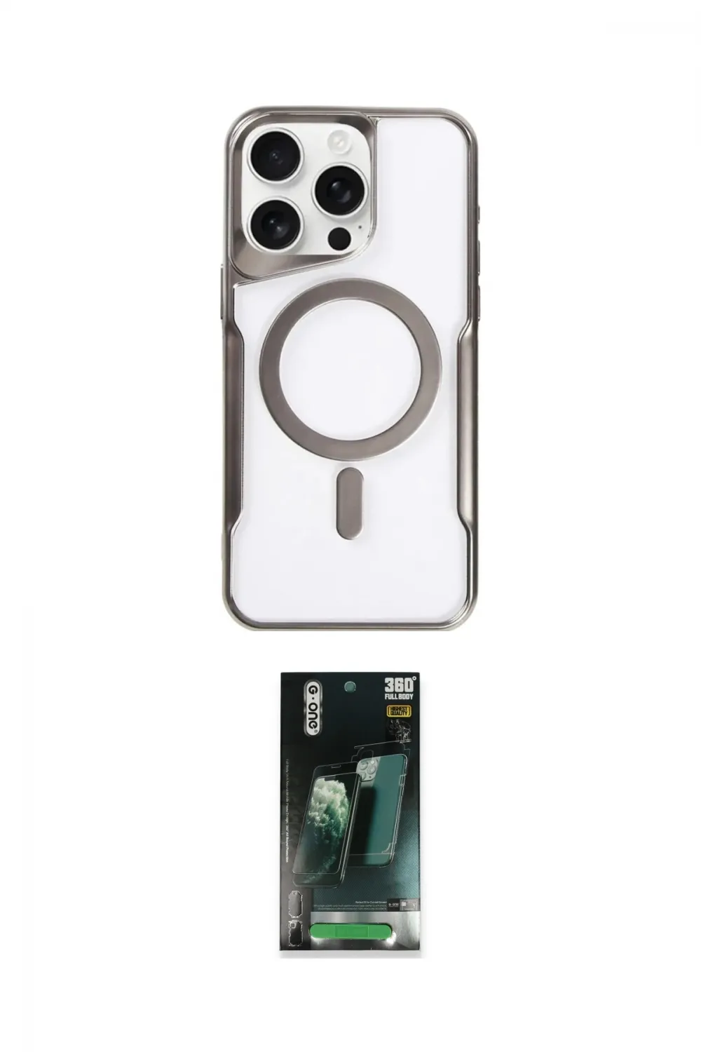 ieg™ iPhone 14 Pro Max Kılıf Yadigar Klasik Özel Seri - Şeffaf 360 Full Body Arka Koruyucu
