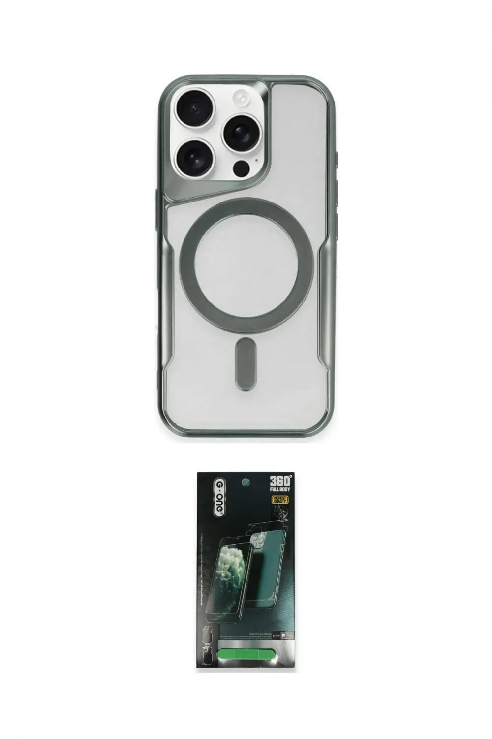 ieg™ iPhone 14 Pro Max Kılıf Yadigar Klasik Özel Seri - Şeffaf 360 Full Body Arka Koruyucu