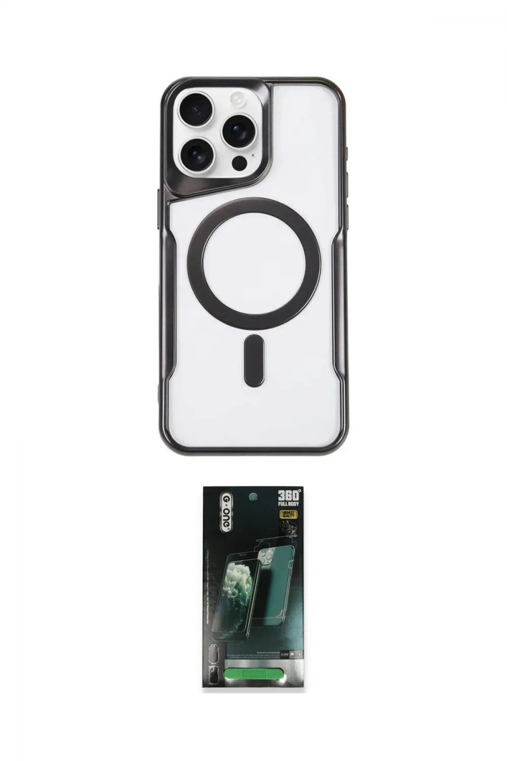 ieg™ iPhone 14 Pro Max Kılıf Yadigar Klasik Özel Seri - Siyah 360 Mat Full Body Arka Koruyucu