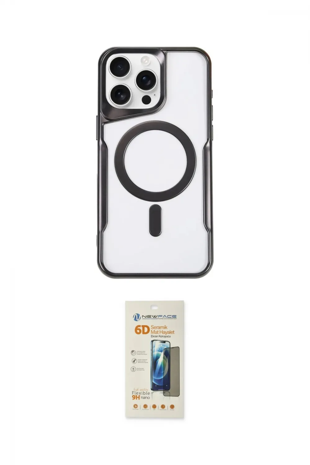 ieg™ iPhone 14 Pro Max Kılıf Yadigar Klasik Özel Seri - Siyah 6D Mat Seramik Hayalet Nano Ekran Koruyucu