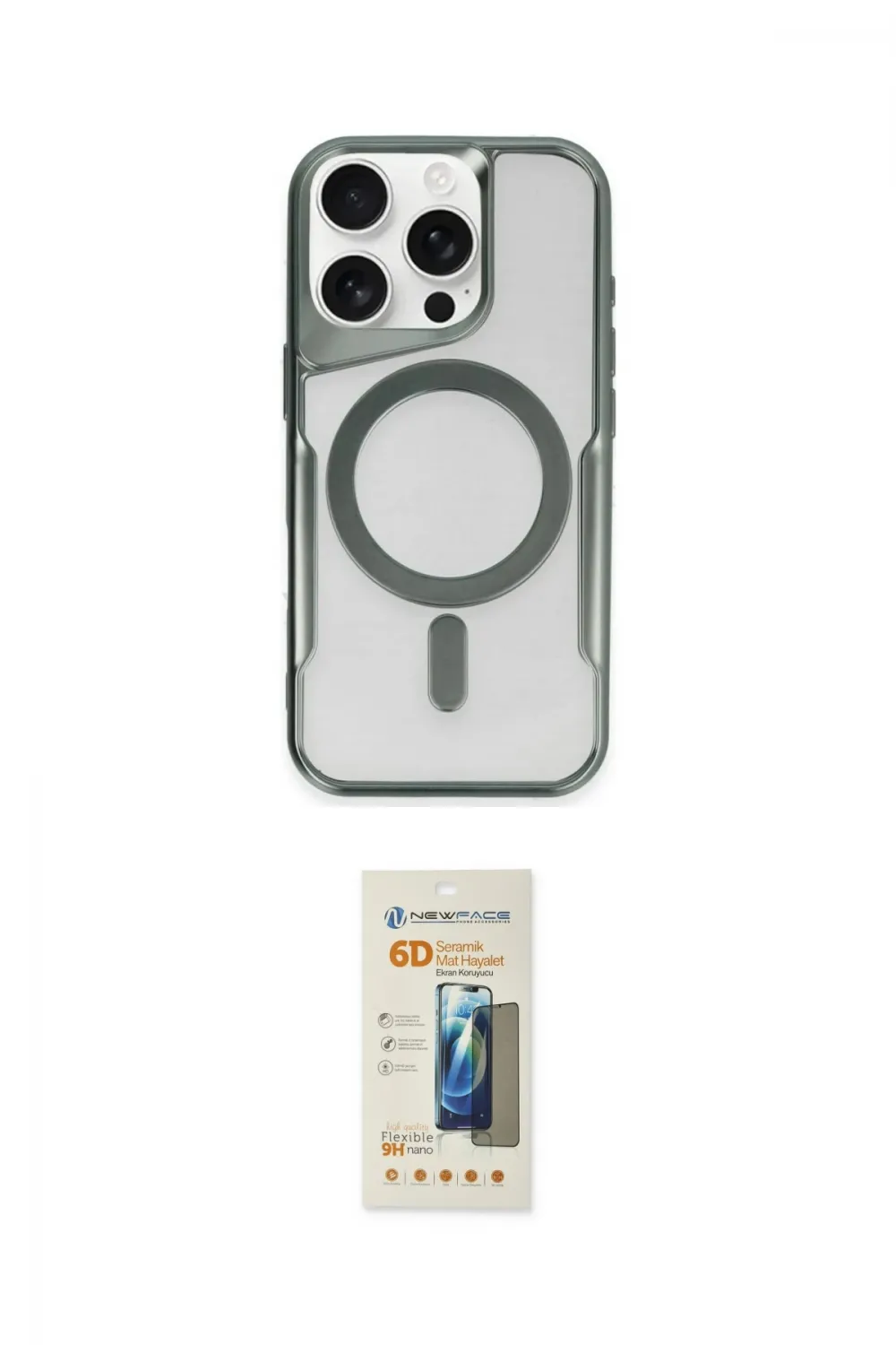 ieg™ iPhone 14 Pro Max Kılıf Yadigar Klasik Özel Seri - Siyah 6D Mat Seramik Hayalet Nano Ekran Koruyucu