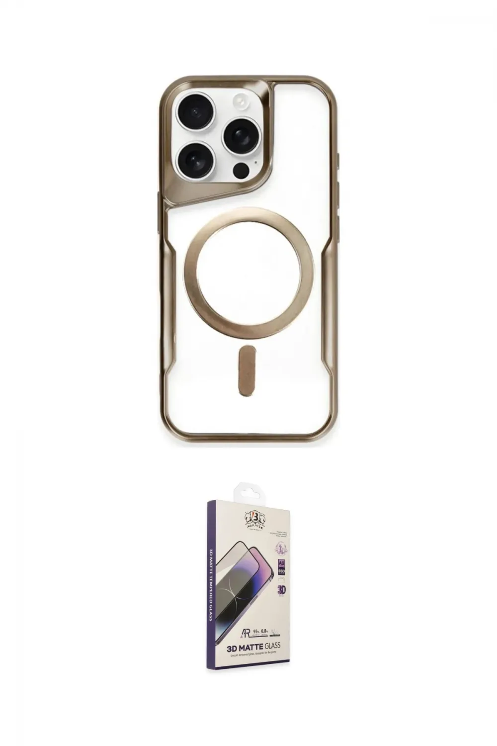 ieg™ iPhone 14 Pro Max Kılıf Yadigar Klasik Özel Seri - Siyah Bilvis 3D Mat Cam Ekran Koruyucu
