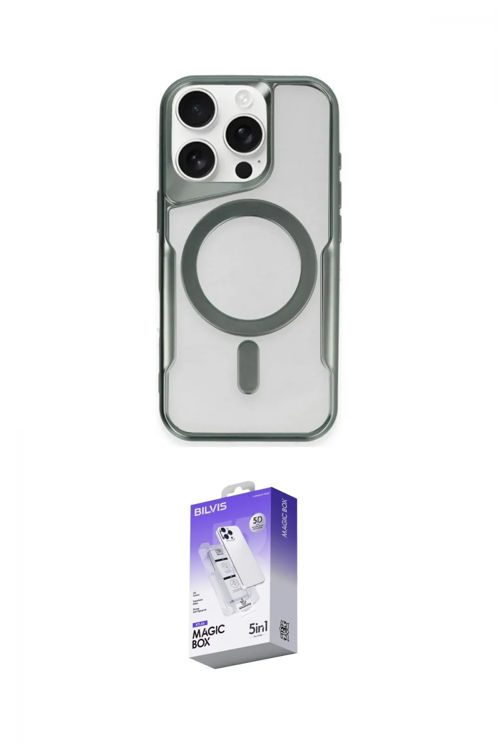ieg™ iPhone 14 Pro Max Kılıf Yadigar Klasik Özel Seri - Siyah Bilvis 5in1 3D Magic Cam Ekran Koruyucu