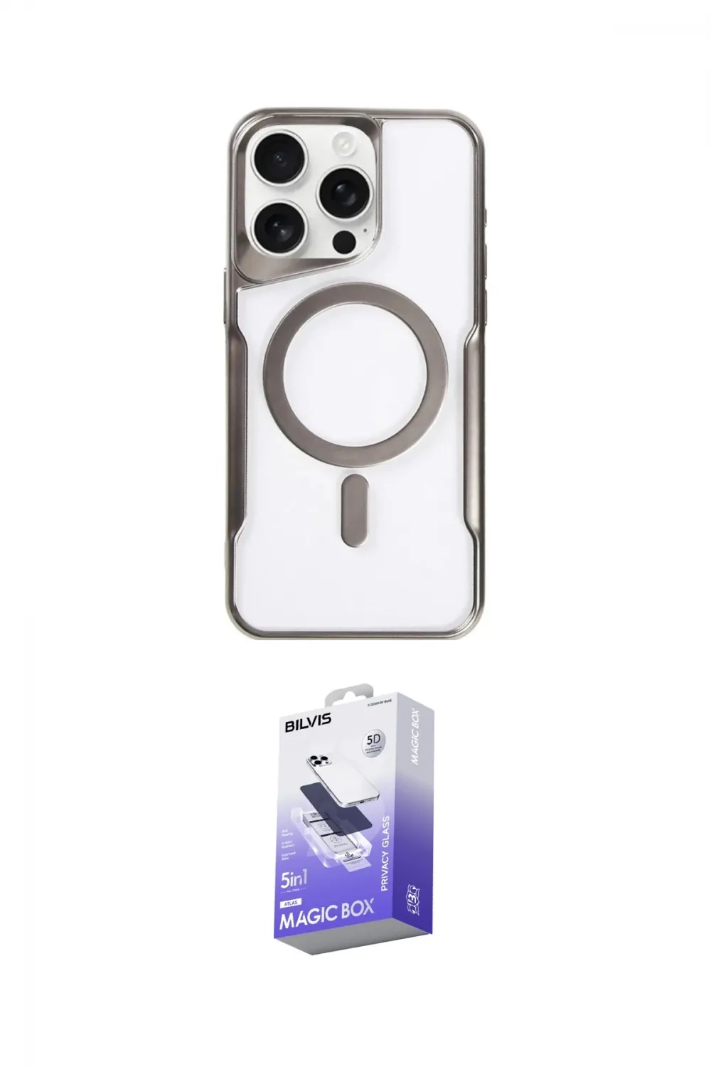 ieg™ iPhone 14 Pro Max Kılıf Yadigar Klasik Özel Seri - Siyah Bilvis 5in1 5D Magic Hayalet Cam Ekran Koruyucu