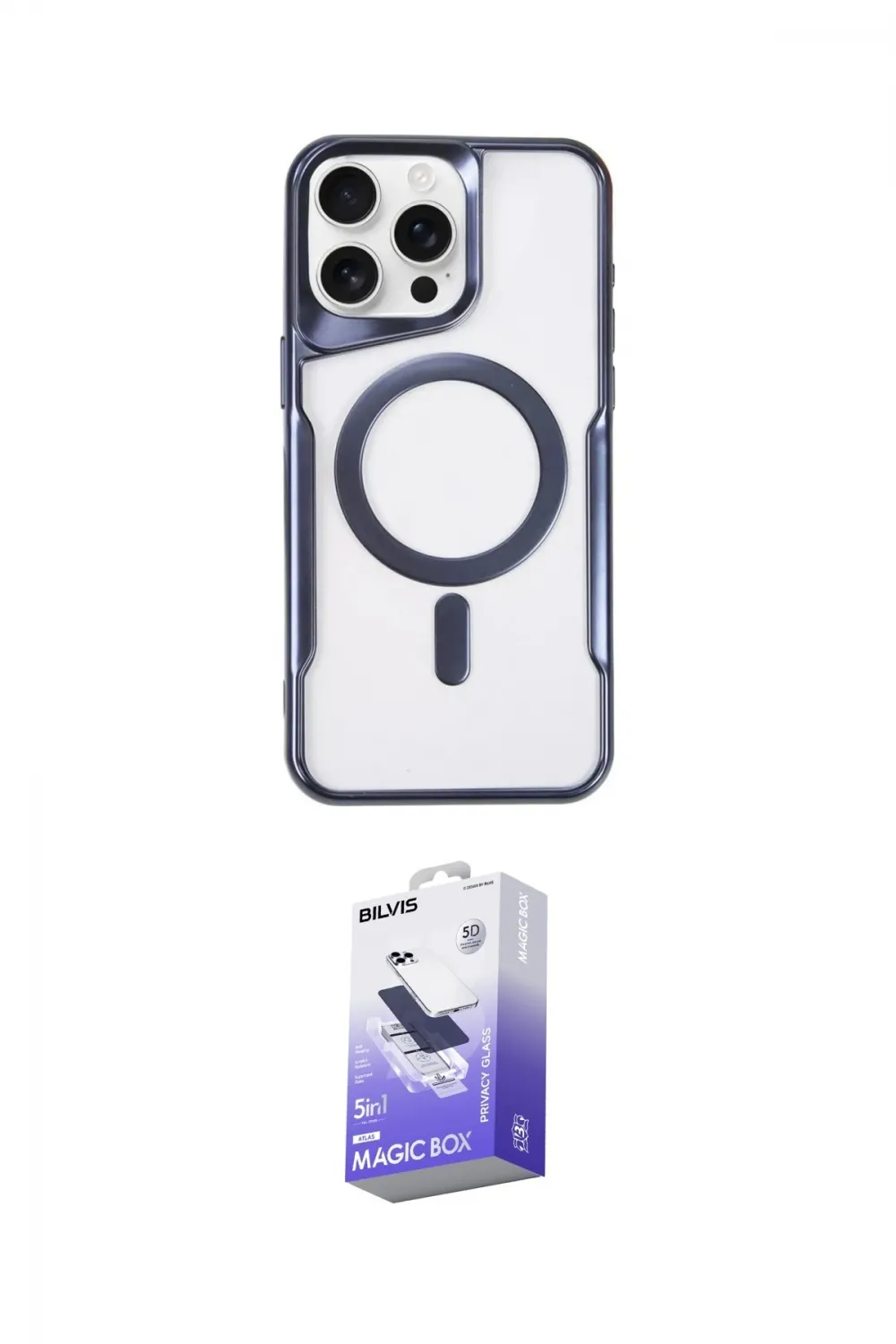ieg™ iPhone 14 Pro Max Kılıf Yadigar Klasik Özel Seri - Siyah Bilvis 5in1 5D Magic Hayalet Cam Ekran Koruyucu
