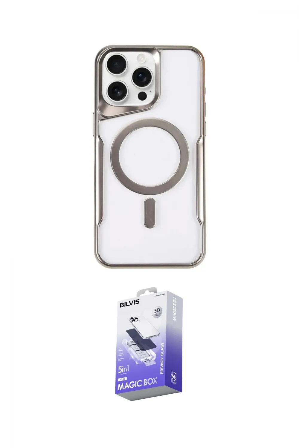 ieg™ iPhone 14 Pro Max Kılıf Yadigar Klasik Özel Seri - Siyah Bilvis 5in1 5D Magic Hayalet Cam Ekran Koruyucu