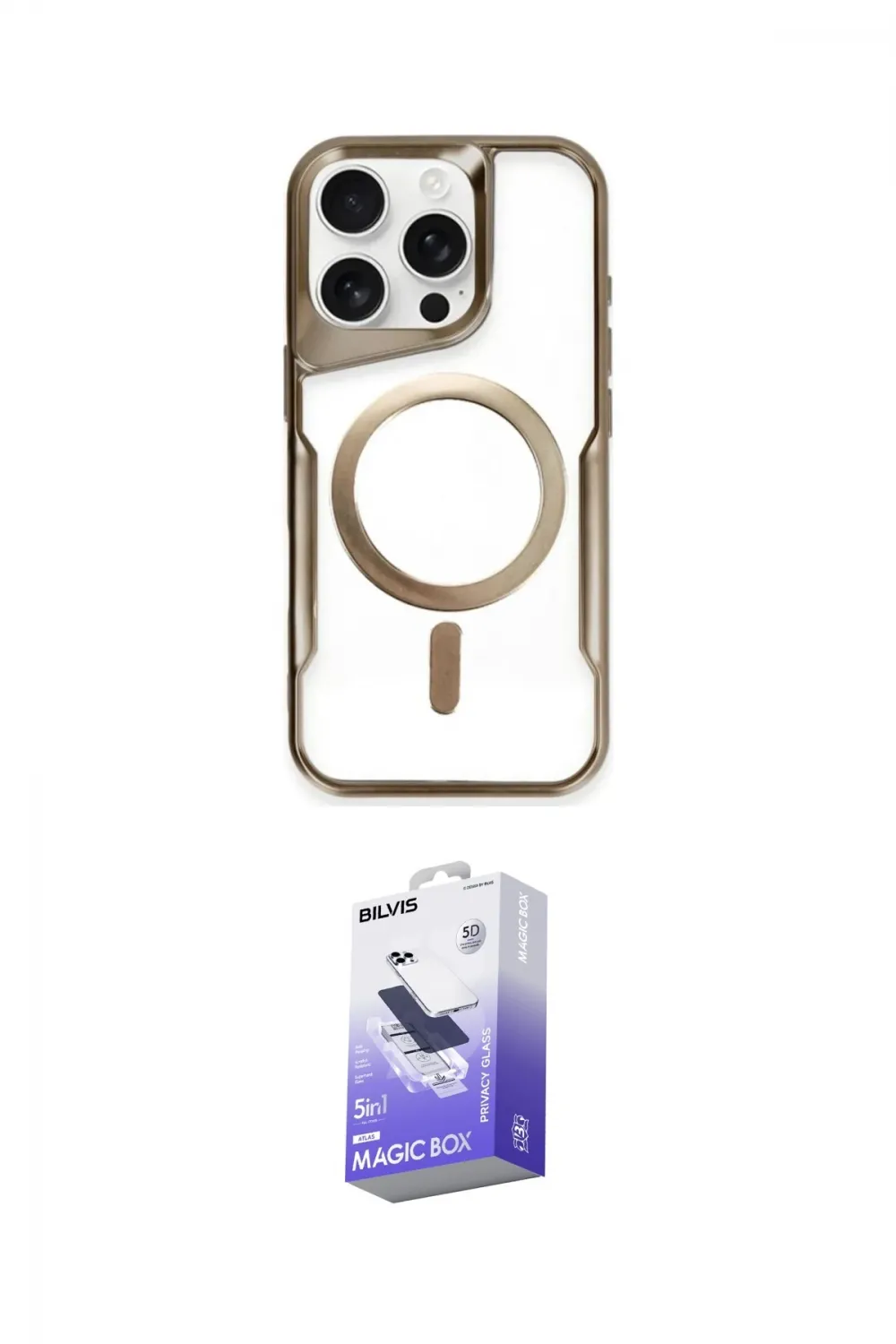 ieg™ iPhone 14 Pro Max Kılıf Yadigar Klasik Özel Seri - Siyah Bilvis 5in1 5D Magic Hayalet Cam Ekran Koruyucu