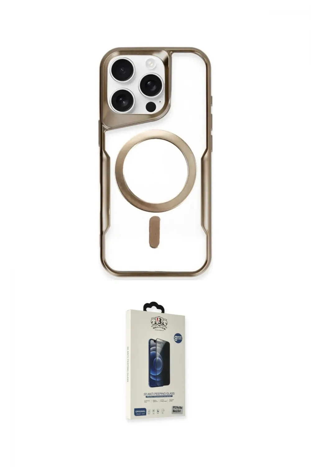 ieg™ iPhone 14 Pro Max Kılıf Yadigar Klasik Özel Seri - Siyah Bilvis Hayalet Cam Ekran Koruyucu