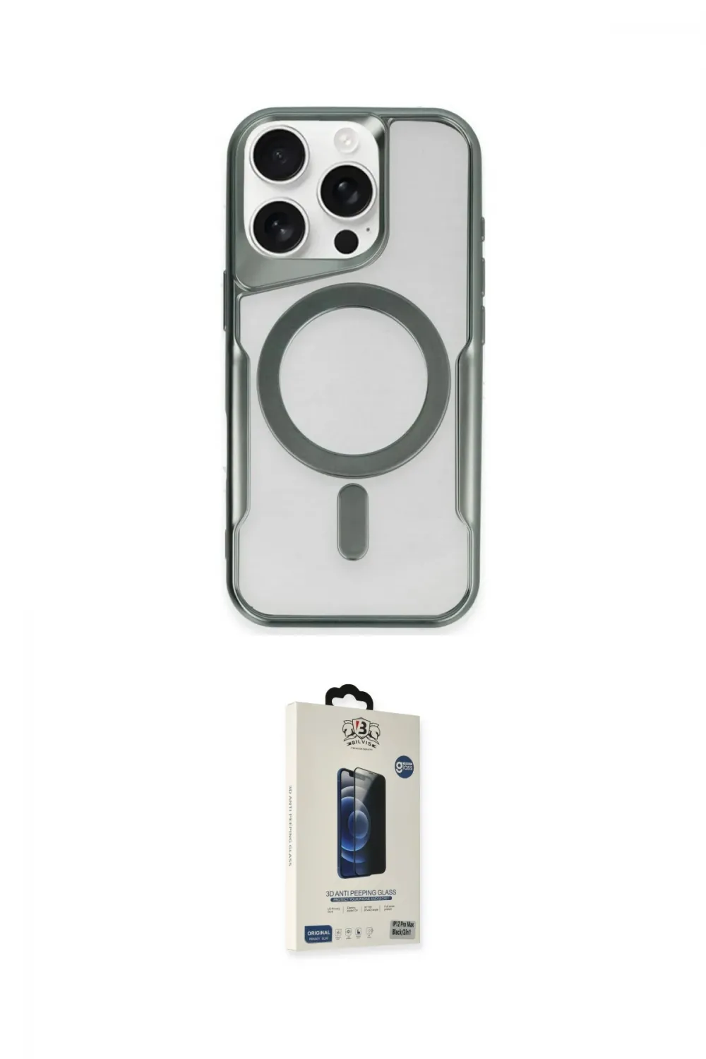 ieg™ iPhone 14 Pro Max Kılıf Yadigar Klasik Özel Seri - Siyah Bilvis Hayalet Cam Ekran Koruyucu