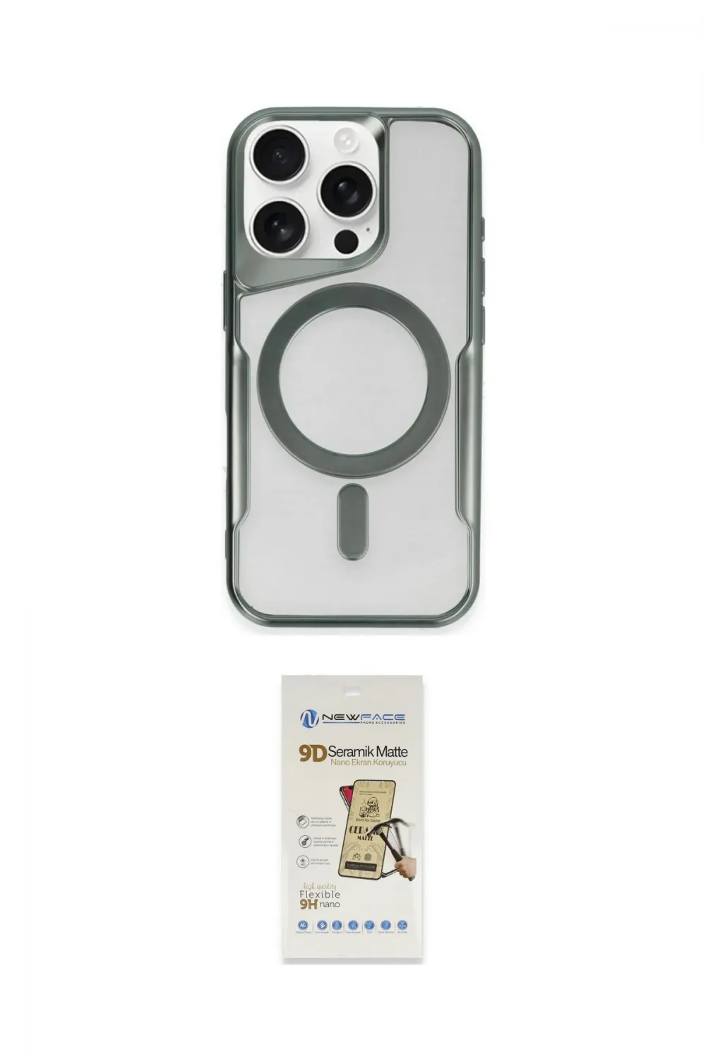 ieg™ iPhone 14 Pro Max Kılıf Yadigar Klasik Özel Seri - Siyah Mat Seramik Nano Ekran Koruyucu