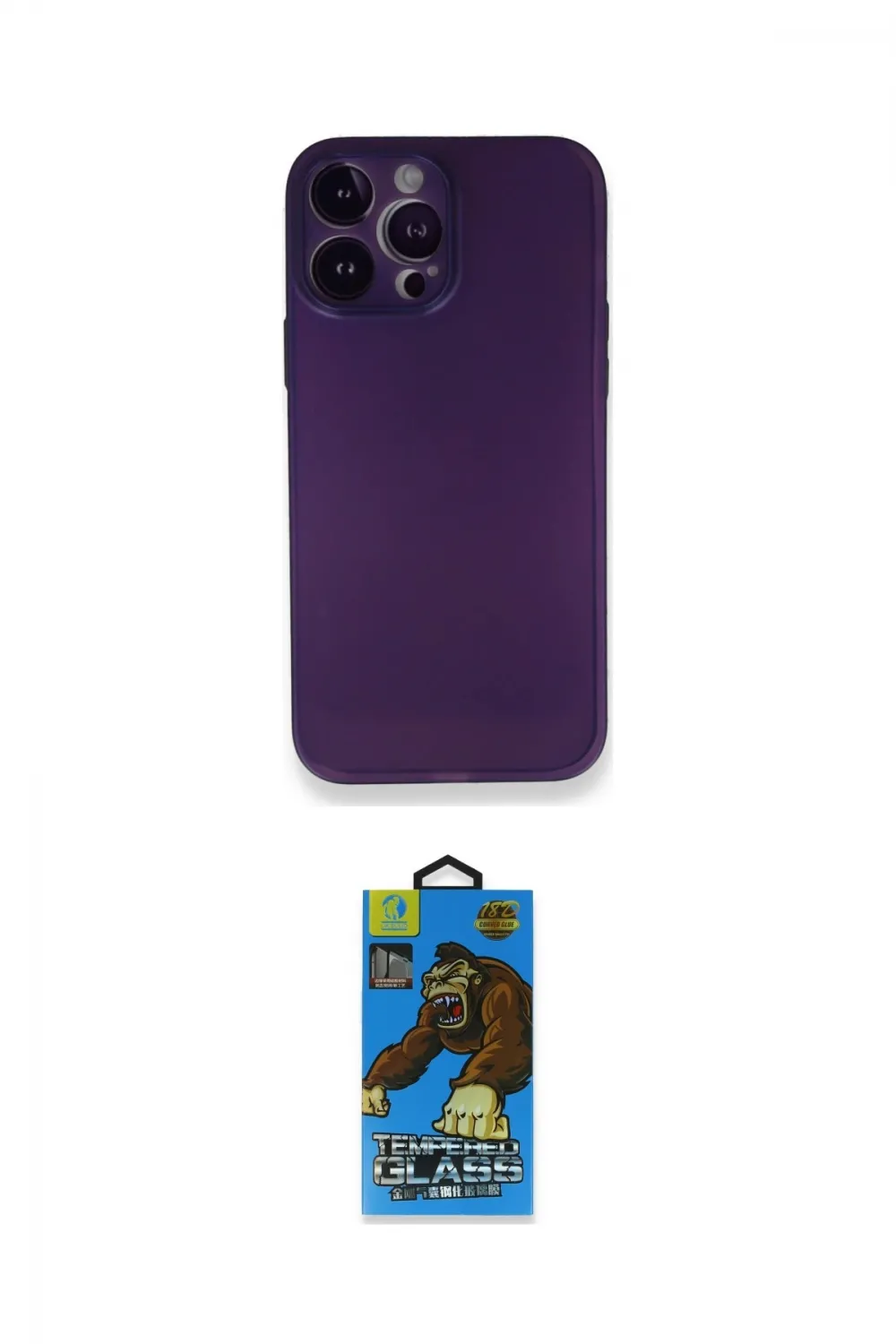 ieg™ iPhone 14 Pro Max Kılıf Yadigar Yansıma Serisi - Siyah 18D Cam Ekran Koruyucu