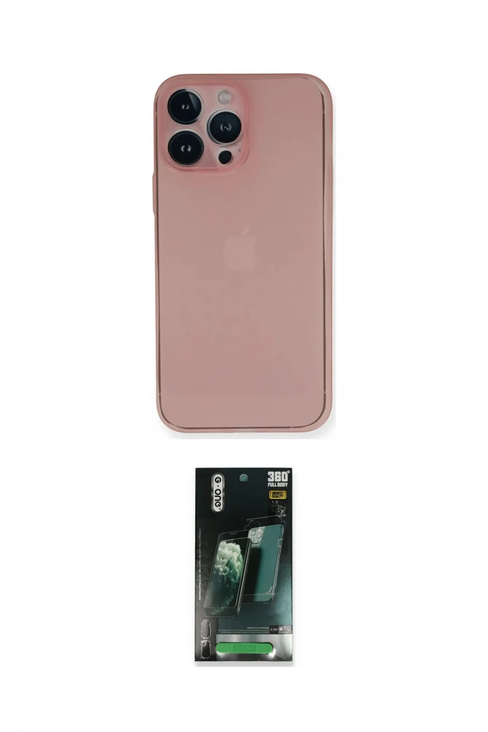 ieg™ iPhone 14 Pro Max Kılıf Yadigar Yansıma Serisi - Siyah 360 Mat Full Body Arka Koruyucu