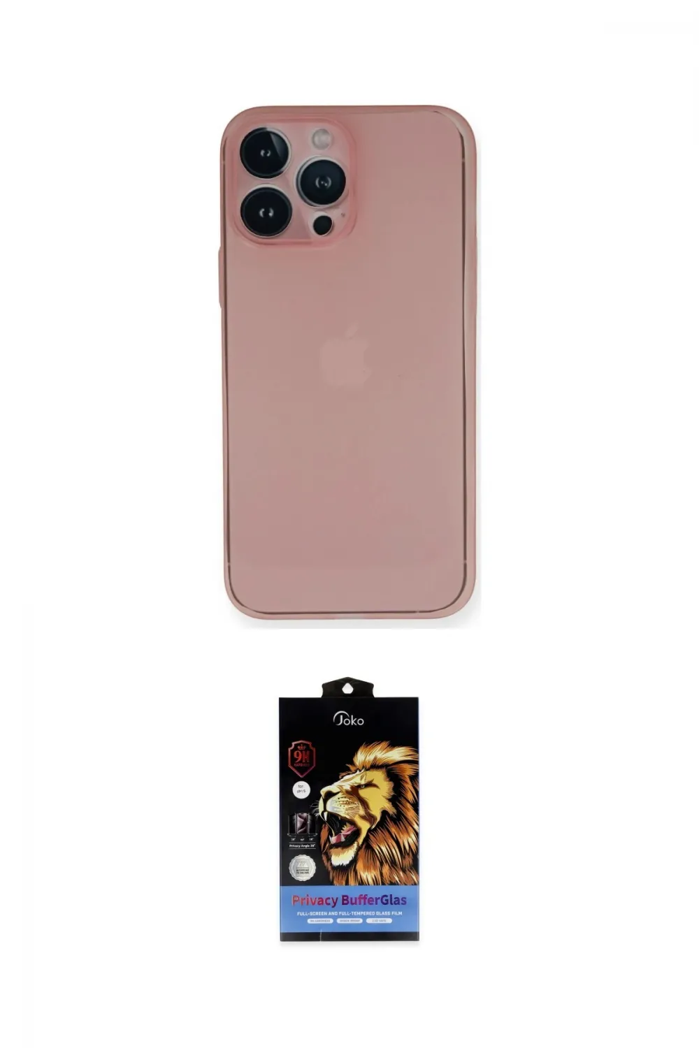 ieg™ iPhone 14 Pro Max Kılıf Yadigar Yansıma Serisi - Siyah Buffer Hayalet Cam Ekran Koruyucu
