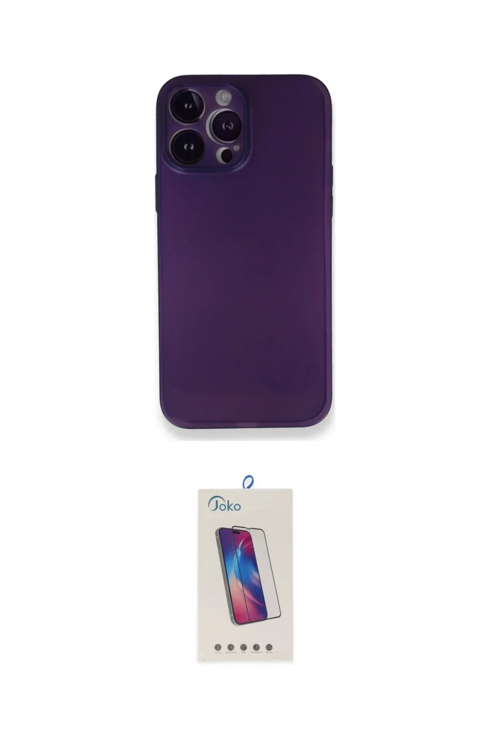 ieg™ iPhone 14 Pro Max Kılıf Yadigar Yansıma Serisi - Siyah Joko 5D Cam