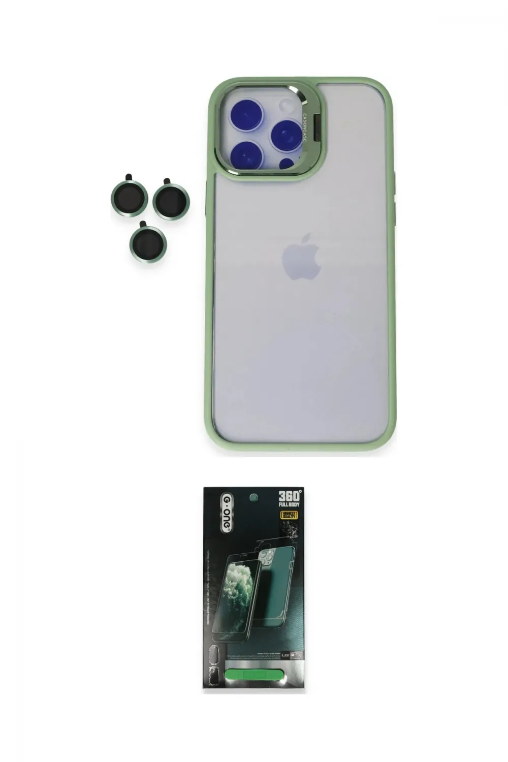 ieg™ iPhone 14 Pro Max Kılıf Yankı Asil Serisi - Siyah 360 Mat Full Body Arka Koruyucu