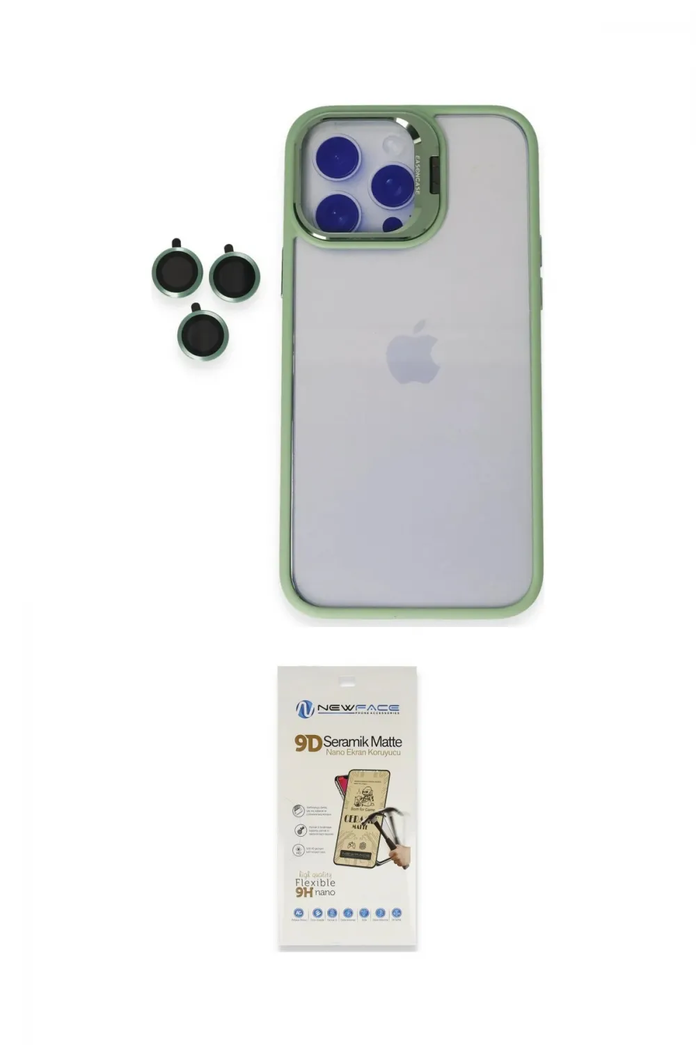 ieg™ iPhone 14 Pro Max Kılıf Yankı Asil Serisi - Siyah Mat Seramik Nano Ekran Koruyucu
