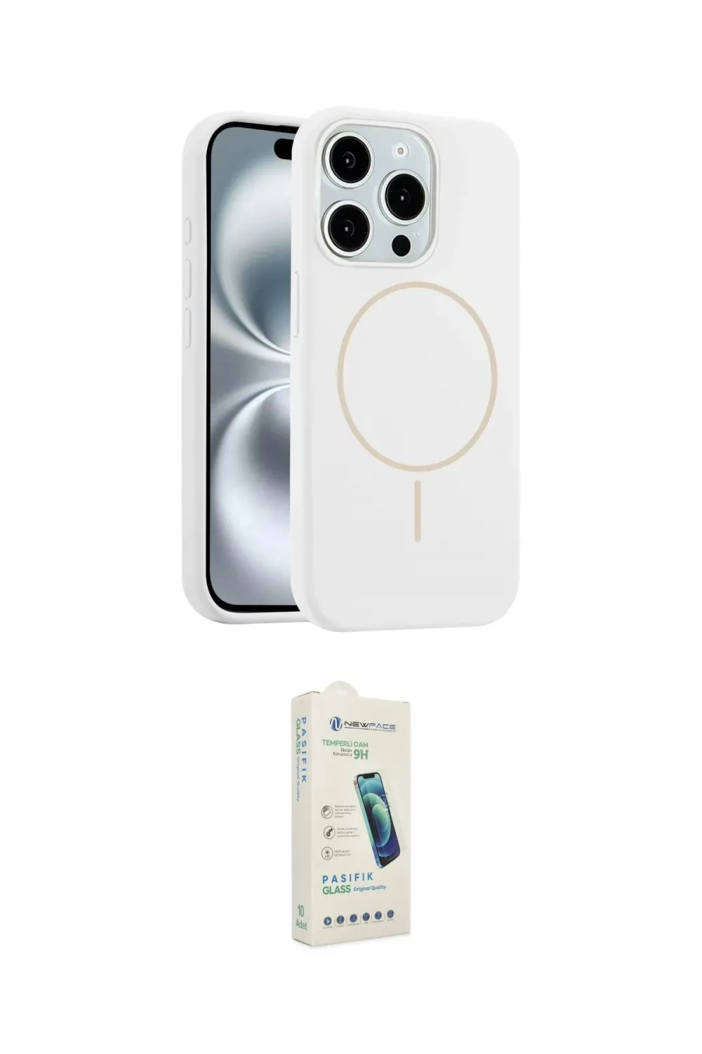 ieg™ iPhone 14 Pro Max Kılıf Yankı Form Serisi - Şeffaf Pasifik Cam Ekran Koruyucu