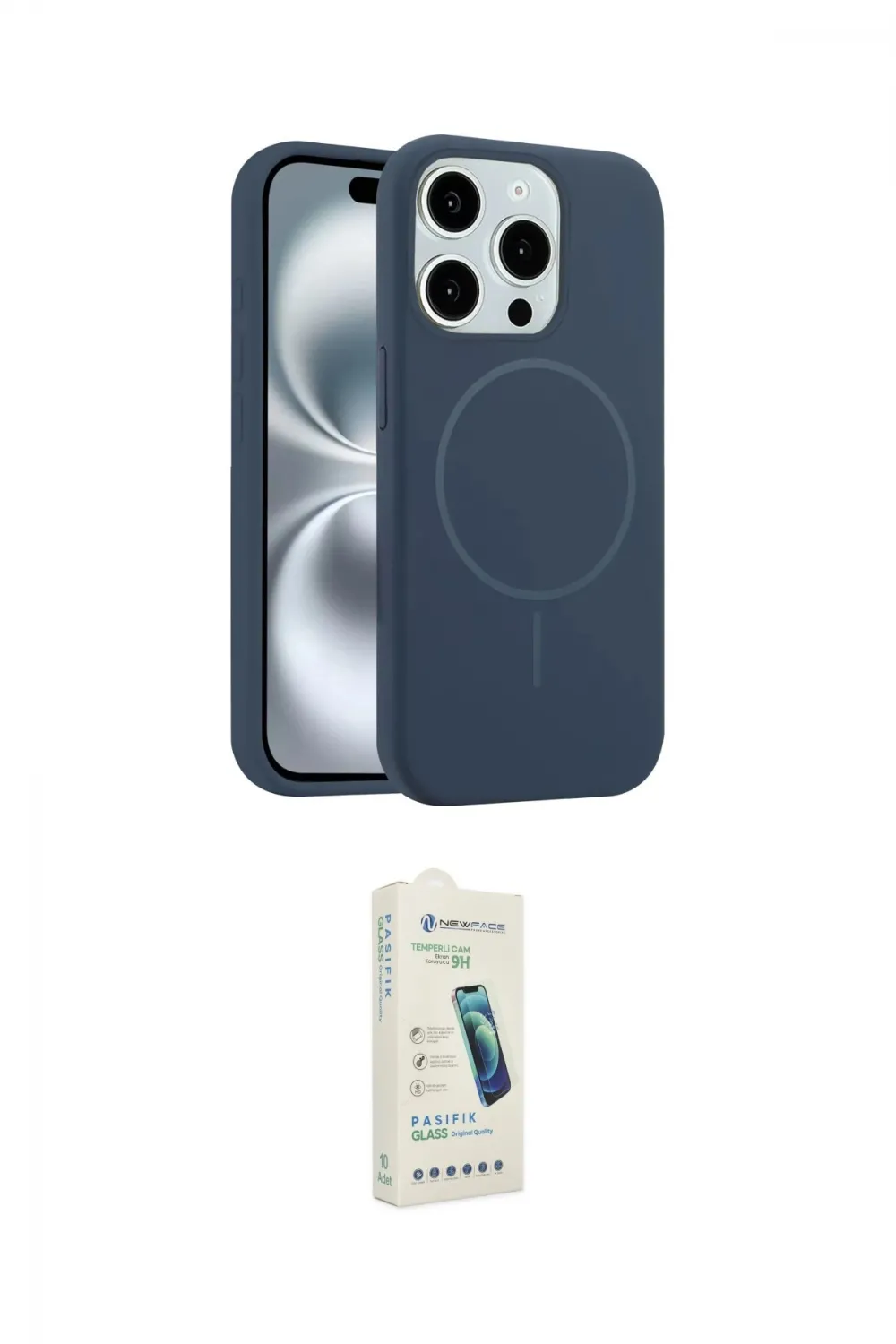ieg™ iPhone 14 Pro Max Kılıf Yankı Form Serisi - Şeffaf Pasifik Cam Ekran Koruyucu