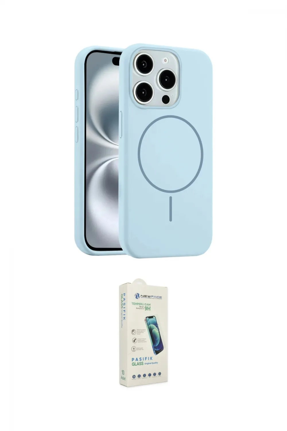 ieg™ iPhone 14 Pro Max Kılıf Yankı Form Serisi - Şeffaf Pasifik Cam Ekran Koruyucu