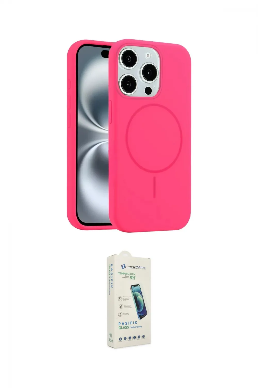 ieg™ iPhone 14 Pro Max Kılıf Yankı Form Serisi - Şeffaf Pasifik Cam Ekran Koruyucu