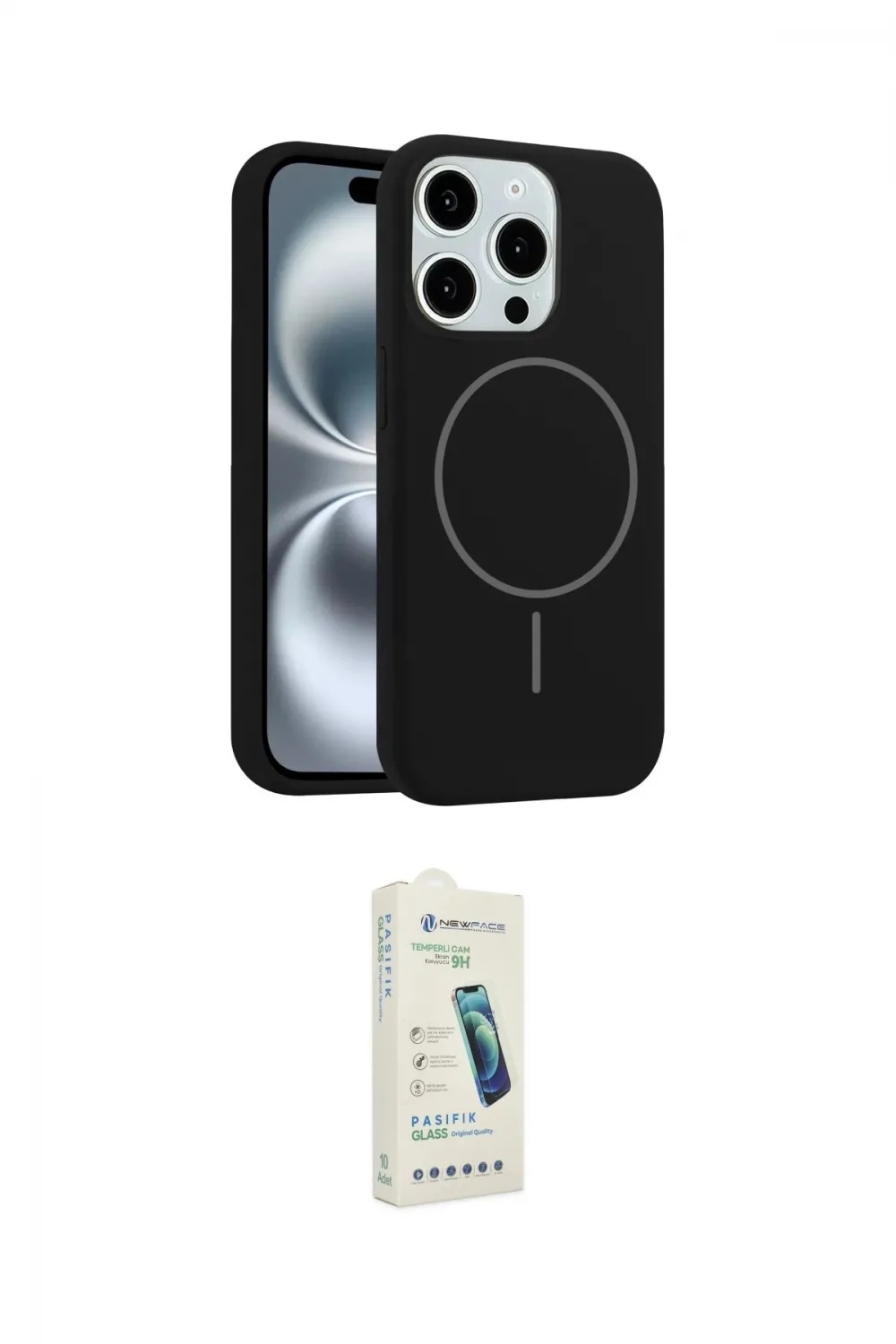 ieg™ iPhone 14 Pro Max Kılıf Yankı Form Serisi - Şeffaf Pasifik Cam Ekran Koruyucu