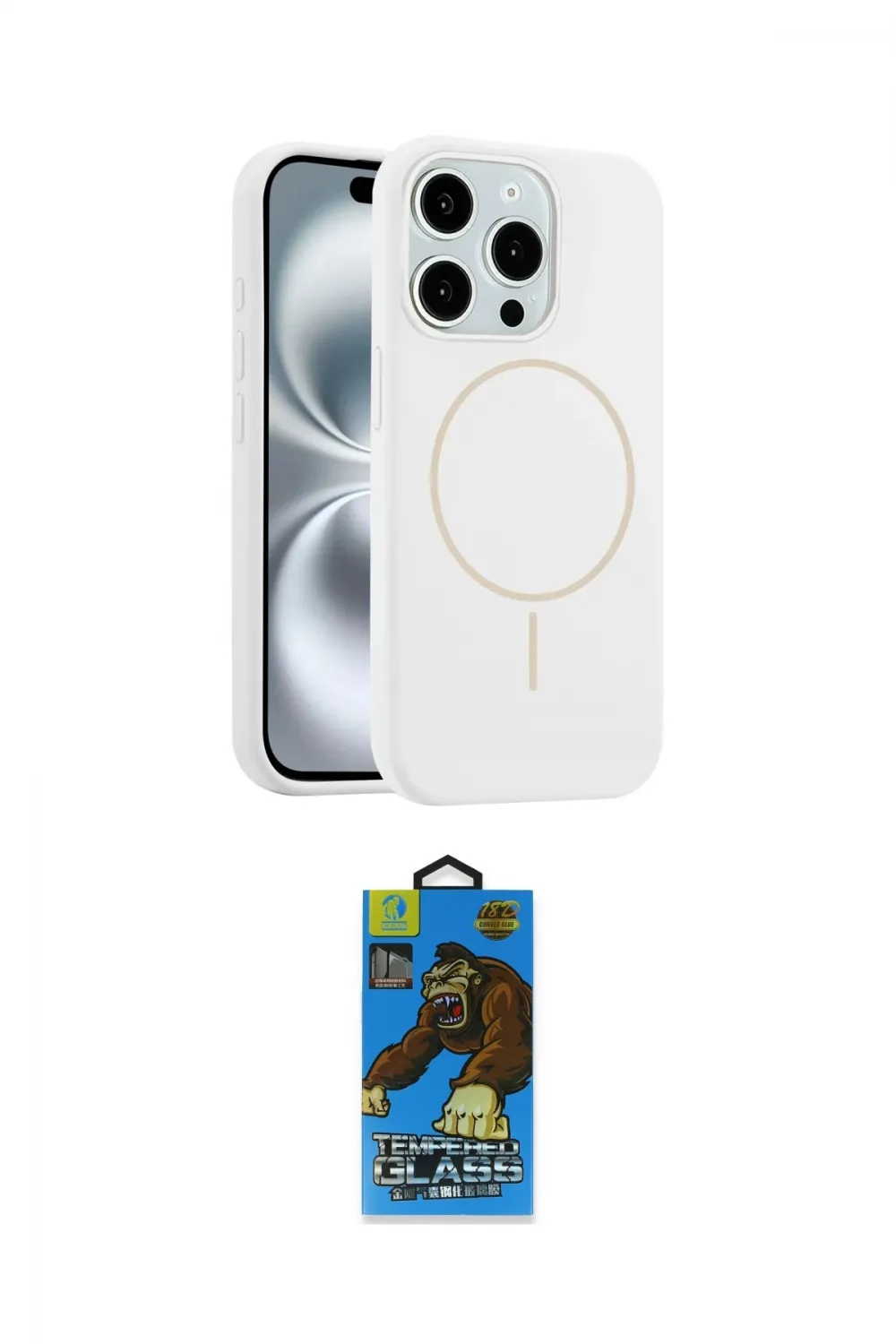 ieg™ iPhone 14 Pro Max Kılıf Yankı Form Serisi - Siyah 18D Cam Ekran Koruyucu