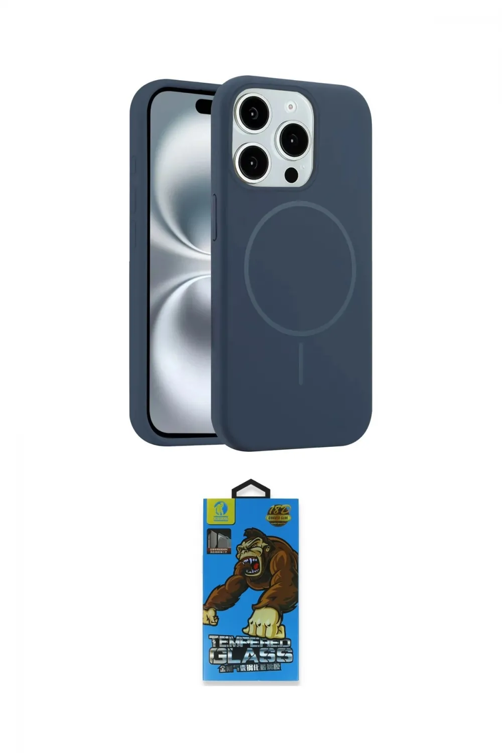 ieg™ iPhone 14 Pro Max Kılıf Yankı Form Serisi - Siyah 18D Cam Ekran Koruyucu