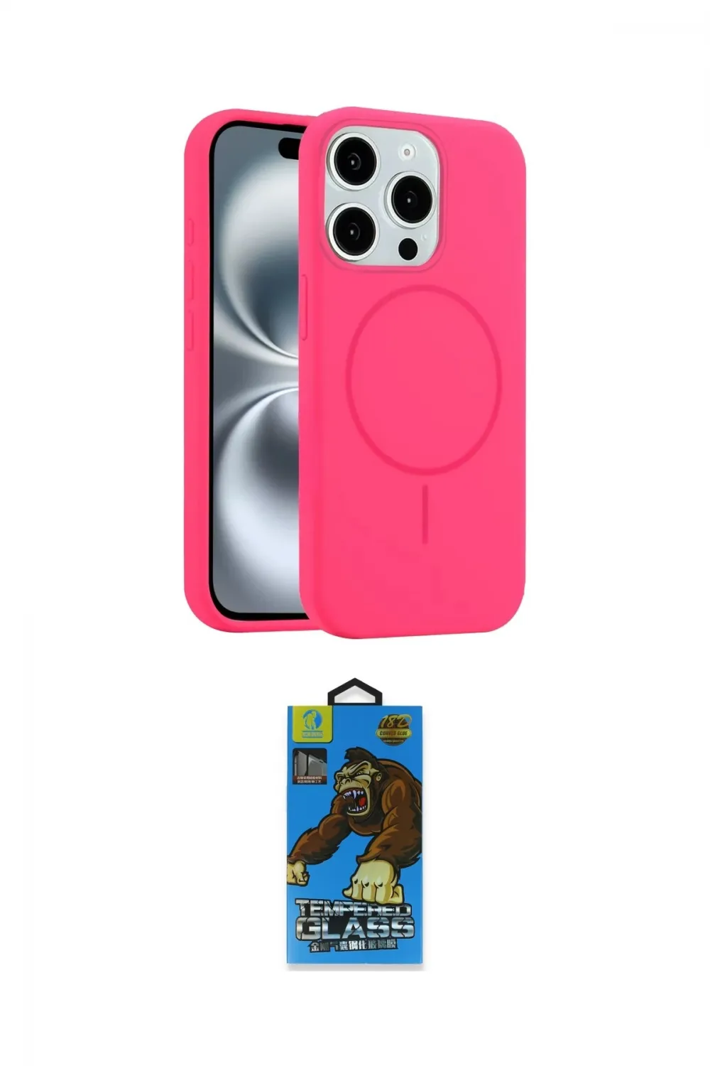 ieg™ iPhone 14 Pro Max Kılıf Yankı Form Serisi - Siyah 18D Cam Ekran Koruyucu