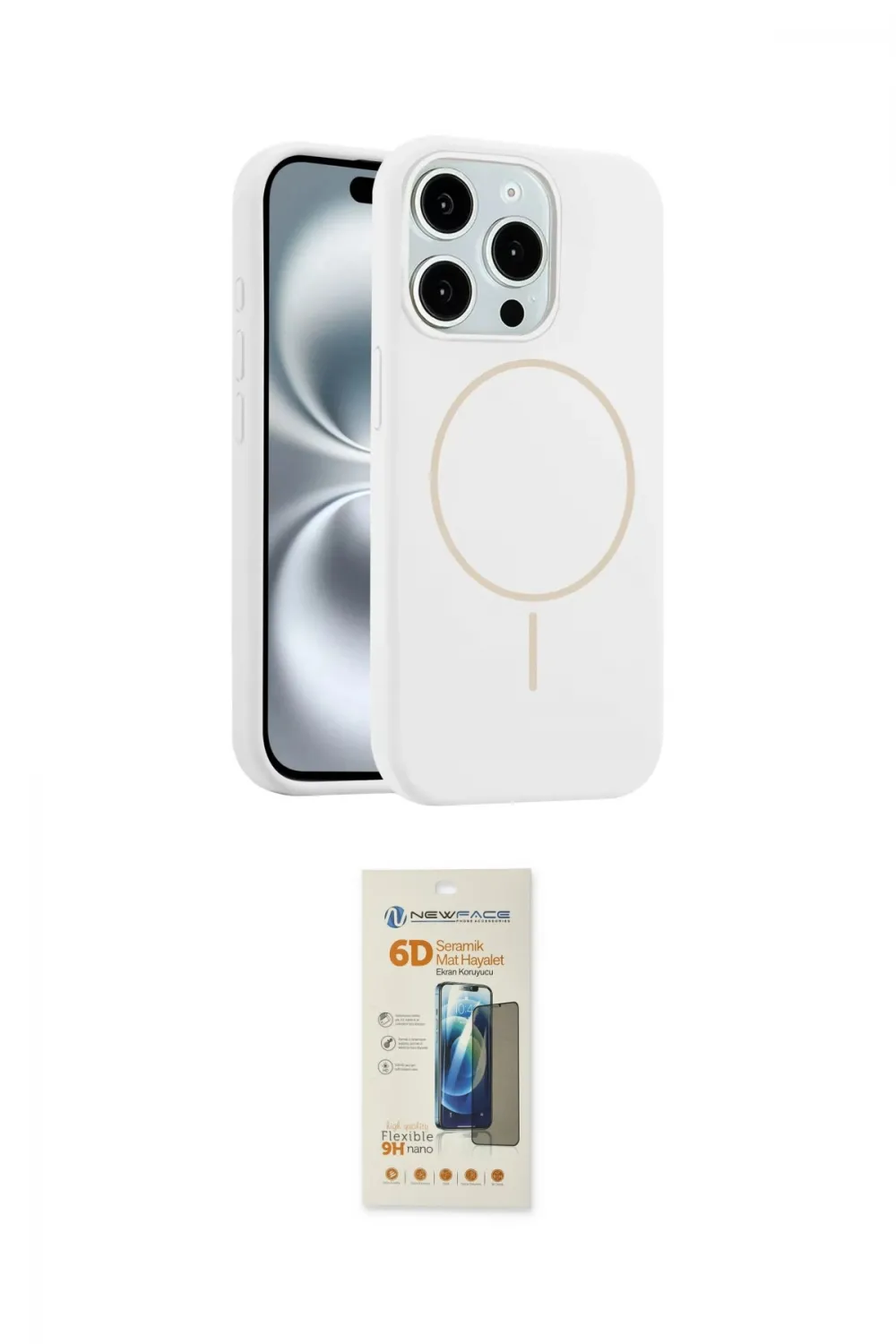 ieg™ iPhone 14 Pro Max Kılıf Yankı Form Serisi - Siyah 6D Mat Seramik Hayalet Nano Ekran Koruyucu