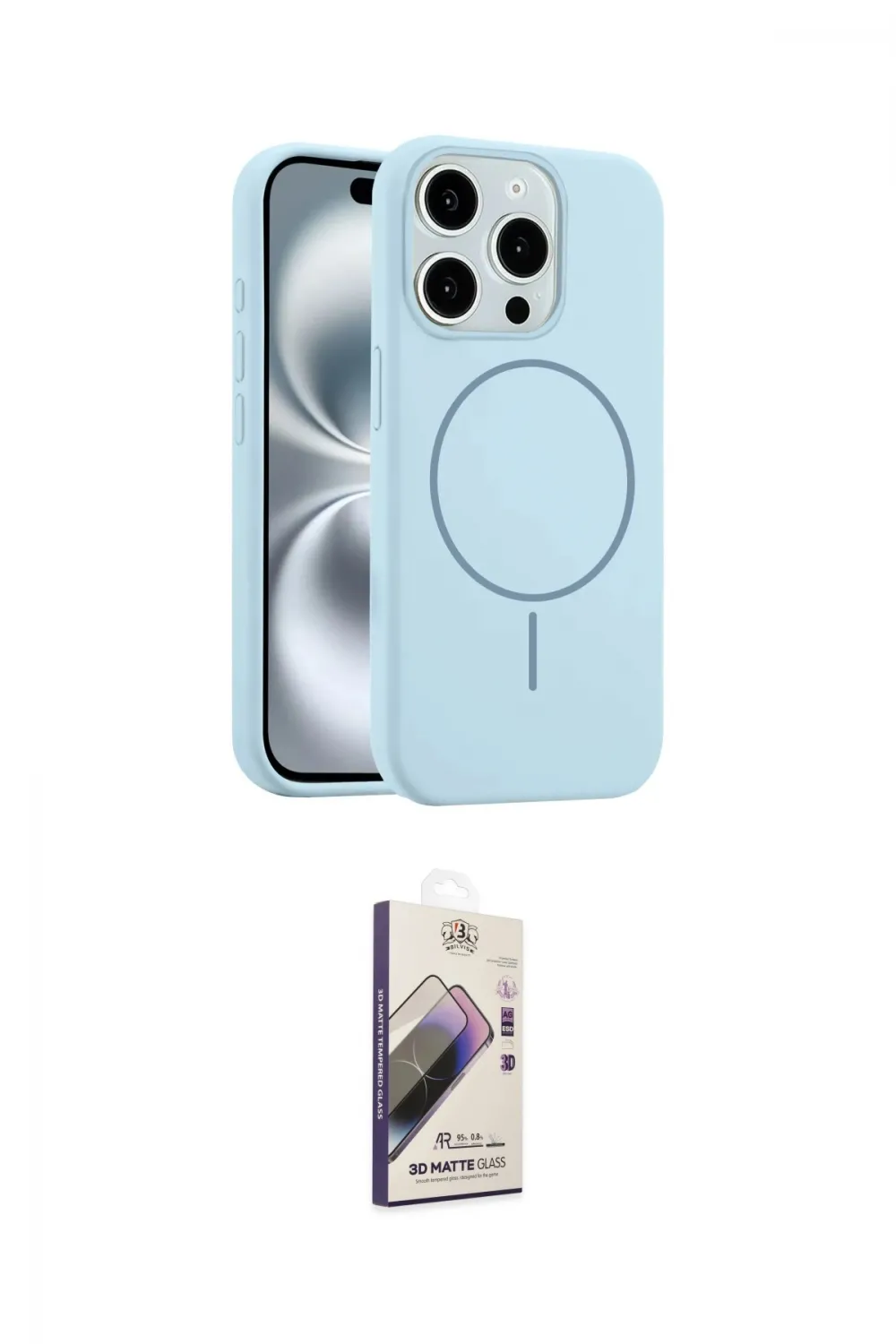 ieg™ iPhone 14 Pro Max Kılıf Yankı Form Serisi - Siyah Bilvis 3D Mat Cam Ekran Koruyucu