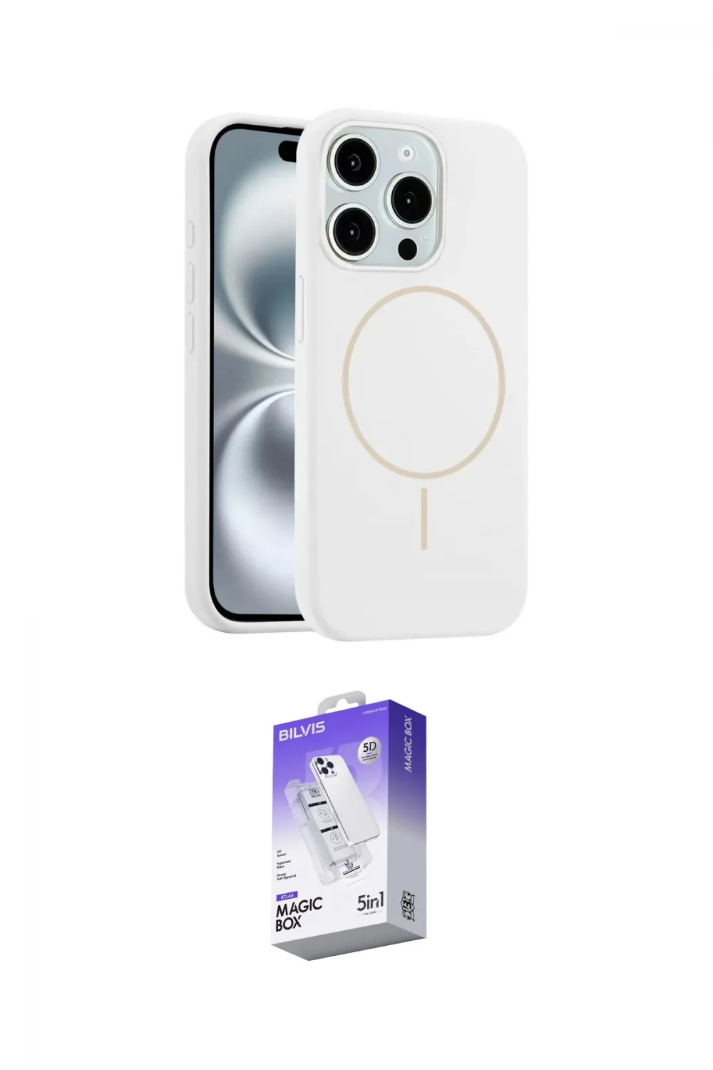 ieg™ iPhone 14 Pro Max Kılıf Yankı Form Serisi - Siyah Bilvis 5in1 3D Magic Cam Ekran Koruyucu