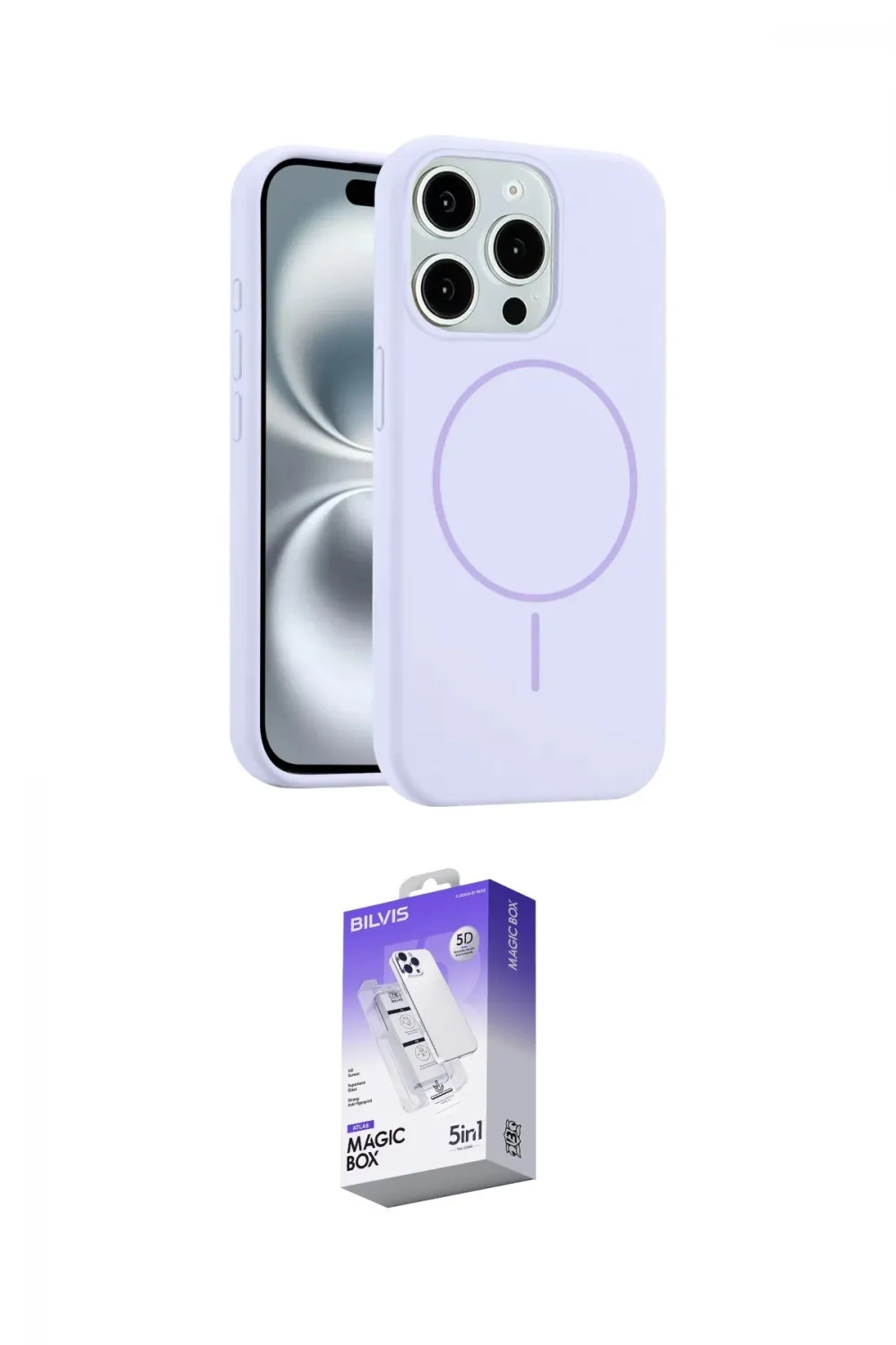 ieg™ iPhone 14 Pro Max Kılıf Yankı Form Serisi - Siyah Bilvis 5in1 3D Magic Cam Ekran Koruyucu