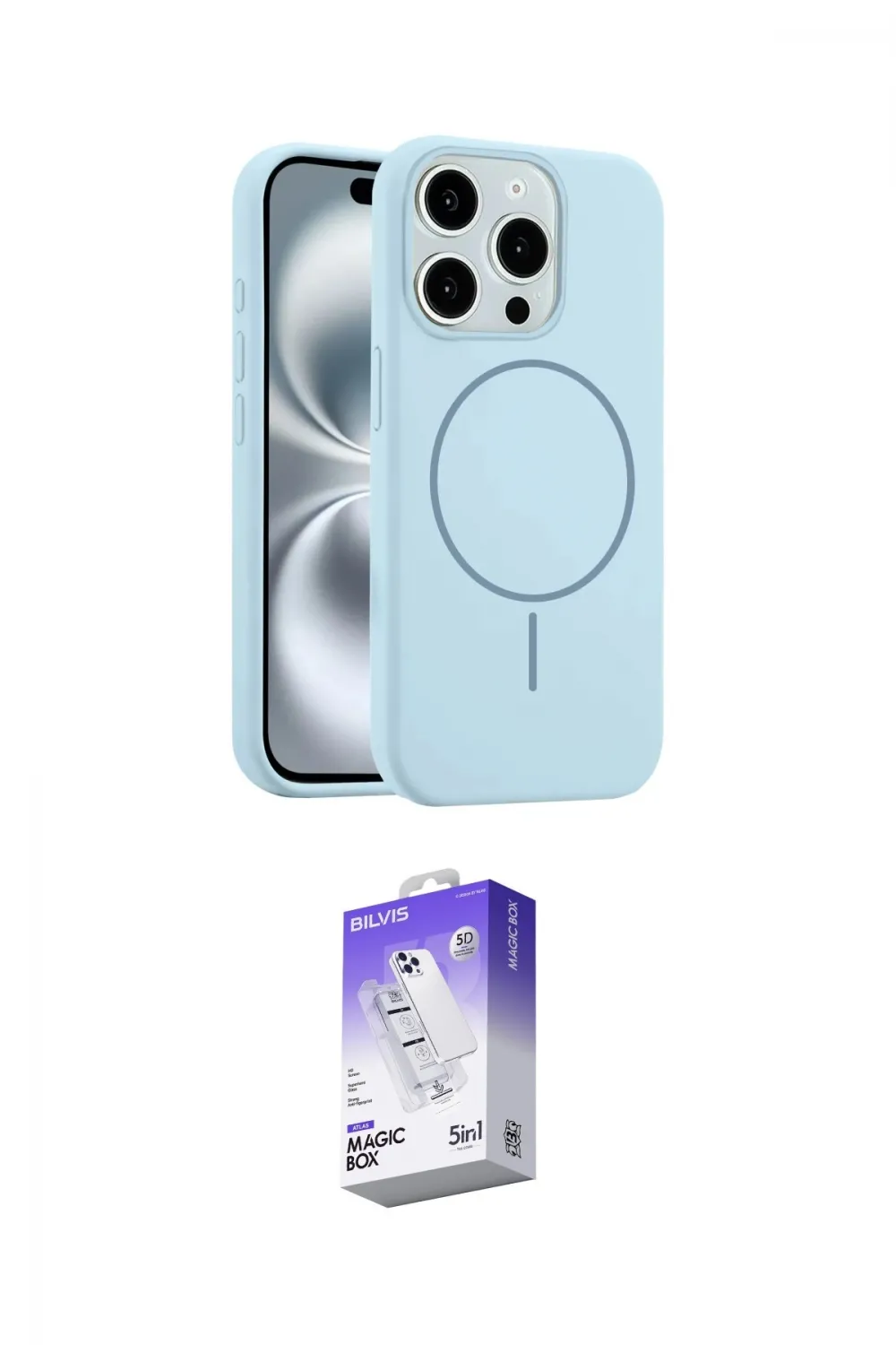 ieg™ iPhone 14 Pro Max Kılıf Yankı Form Serisi - Siyah Bilvis 5in1 3D Magic Cam Ekran Koruyucu